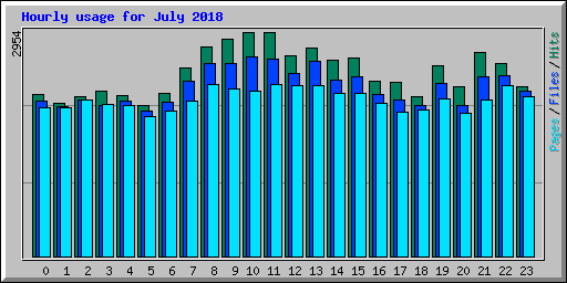Hourly usage for July 2018